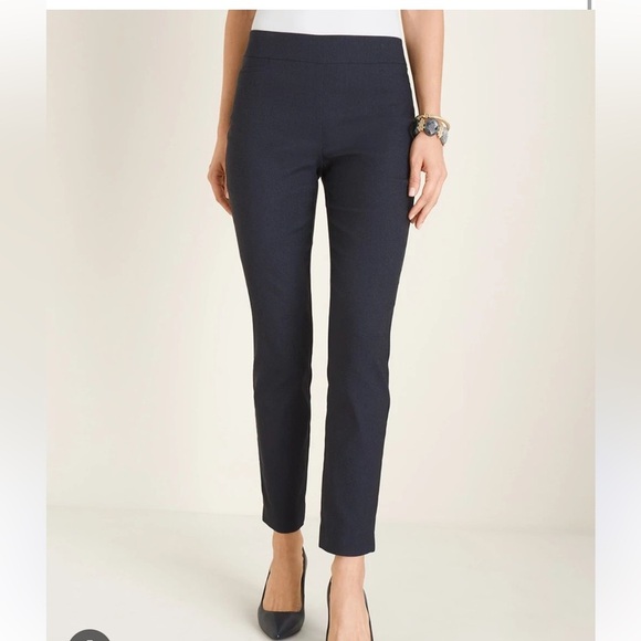 So Slimming by Chico's Pants Womens Crop Ankle Pull On‎ Navy Blue Stretch Sz 0.5 - Picture 1 of 5